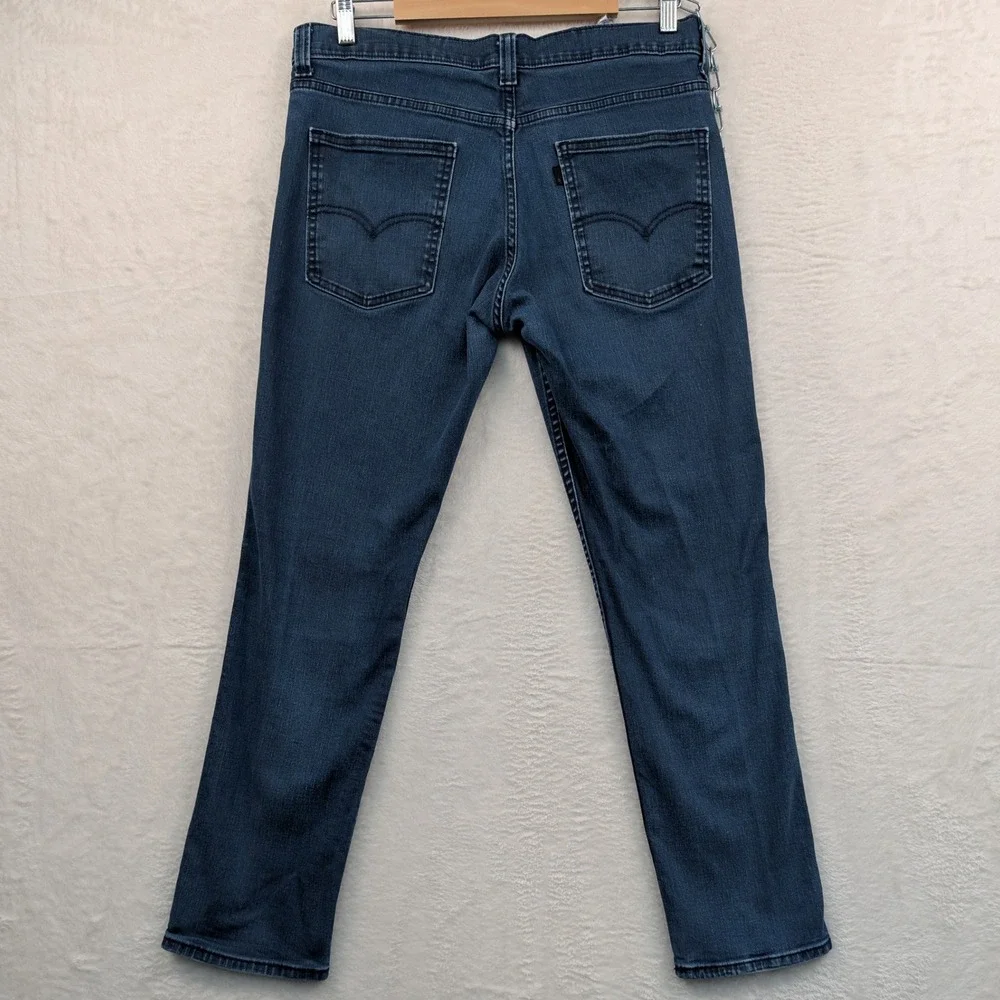 Levi's Jeans Men's 34x28 Blue Straight Slim Dark Wash Zip Fly Western Streetwear